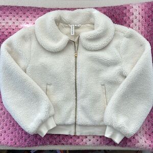 Janie and Jack Girls White Sherpa Jacket